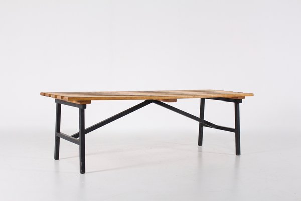 Minimalist French Slatted Bench 1960s For Sale At Pamono