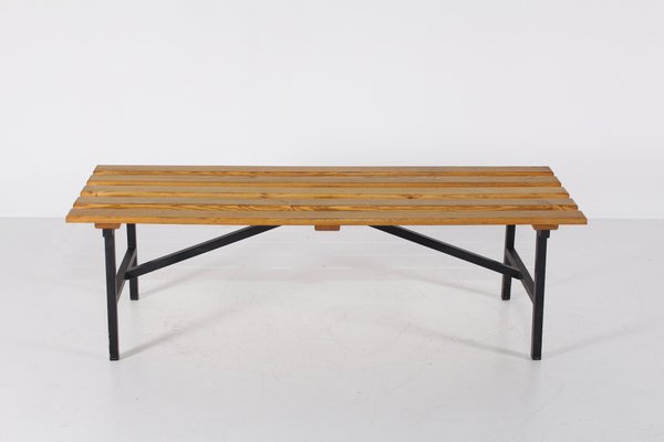 Minimalist French Slatted Bench 1960s For Sale At Pamono