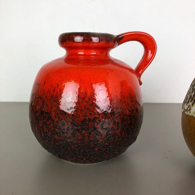 Vintage Fat Lava 484-21 Vases from Scheurich, 1970s, Set of Vintage Fat Lava 484-21 Vases from Scheurich, 1970s, Set of