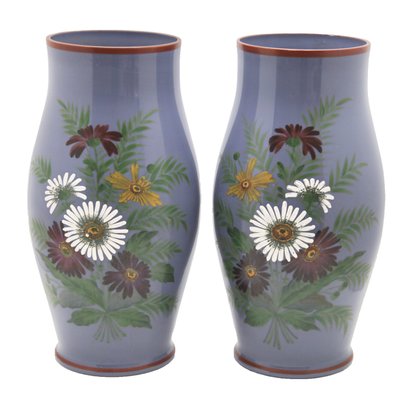 Antique Hand Painted Fl Vases Set Of 2 For At Pamono Antique Hand Painted Fl Vases Set