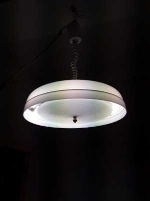 Lámpara de techo redonda de plástico y latón de Aro-Leuchten, años