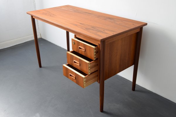 Mid Century Teak Desk With 3 Drawers 1960s For Sale At Pamono
