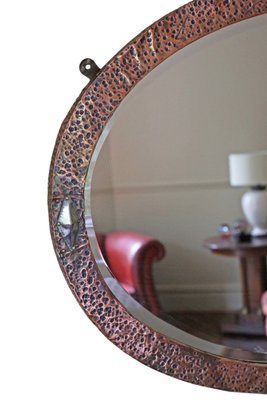 Antique Art Nouveau Copper And Brass, Antique Copper Mirror Glass