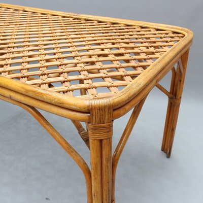 Mid Century Italian Bamboo And Rattan Dining Table 1960s For Sale
