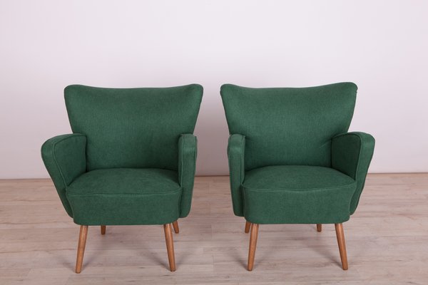 Mid Century Club Armchairs 1960s Set, Emerald Green Chair Ikea