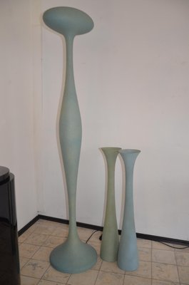 Fiberglass E T A Floor Lamp And Vase Set By Guglielmo Berchicci