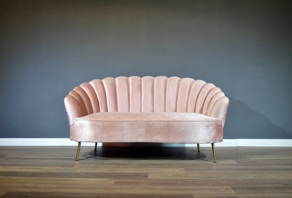 Art Deco Velvet And Brass Sofa 1920s For Sale At Pamono