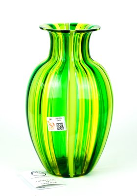 Green & Yellow Blown Murano Glass Vase by Urban for Made Green & Yellow Blown Murano Glass Vase by Urban for Made