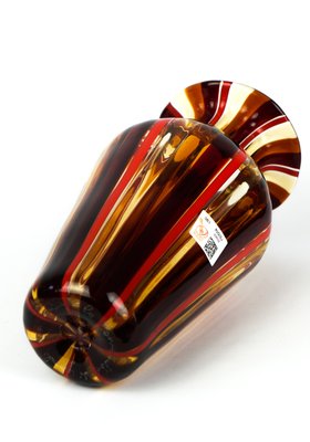 Red Amber Blown Murano Glass Vase By Urban For Made Murano Glass