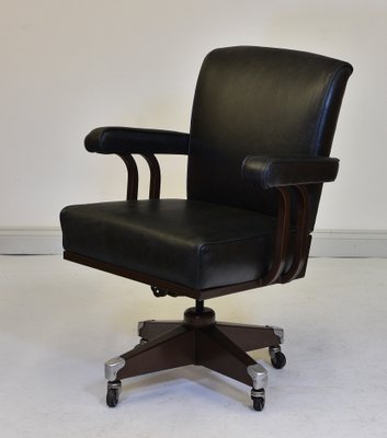 Industrial Metal And Leather Desk Chair From Hillcrest 1950s For