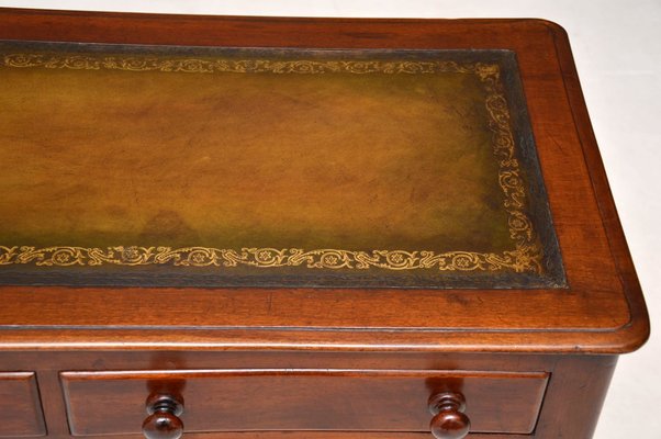 Antique Victorian Mahogany And Leather Desk For Sale At Pamono