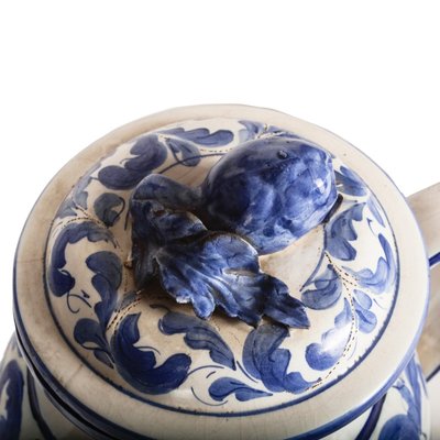 in ceramica bianca e blu, Italia, anni '60, set di 2 in vendita su Pamono