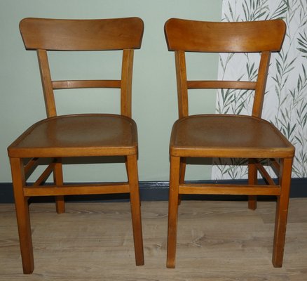 Vintage German Wooden Dining Chairs Set Of 2 For Sale At Pamono