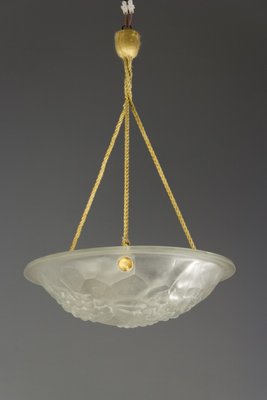 Lampe à Suspension Art Déco en Verre, France, années 30 en Lampe à Suspension Art Déco en Verre, France, années 30 en