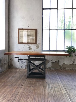 Mid Century Industrial Metal Dining, Wooden And Metal Dining Room Tables