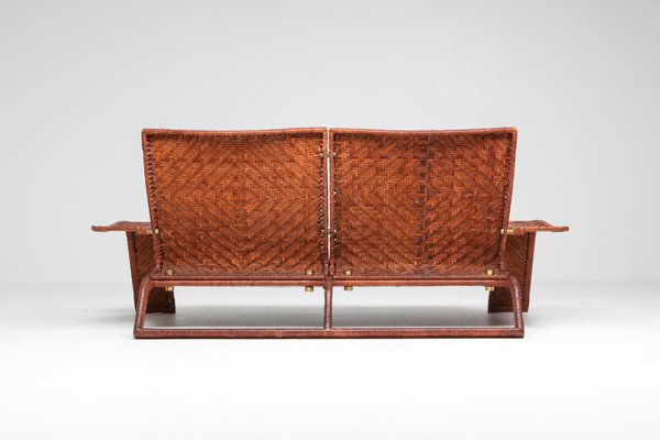 Leather 2 Seater Sofa By Marzio C, Leather Studio Sofa
