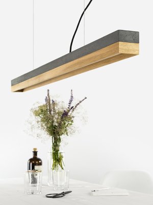 C1 Concrete Oak Wood Pendant Light From Gantlights For At Pamono - Oak Pendant Light