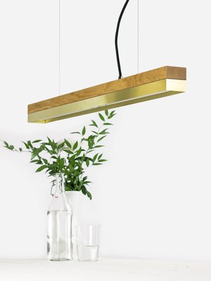 C2o]Oak Wood \u0026 Brass Pendant Light from 