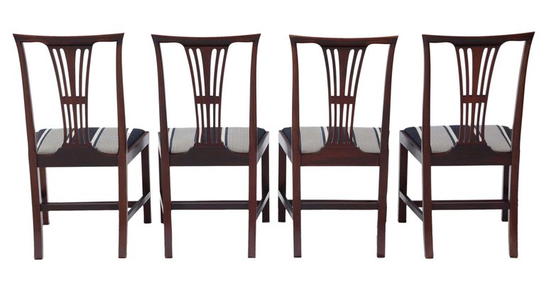 Antique Victorian Mahogany Dining Chairs Set Of 4