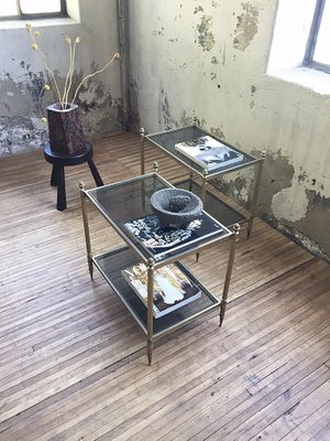 Brass Nightstand Tables 1950s Set Of 2 For Sale At Pamono