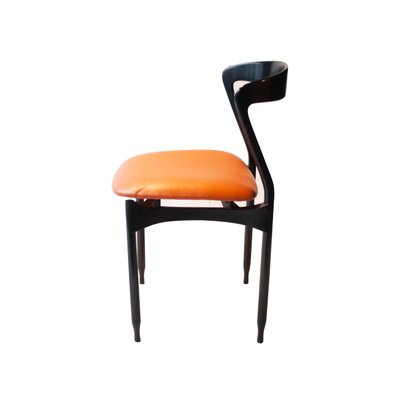 Mid Century Black And Orange Desk Chairs By Gigi Radice 1950s