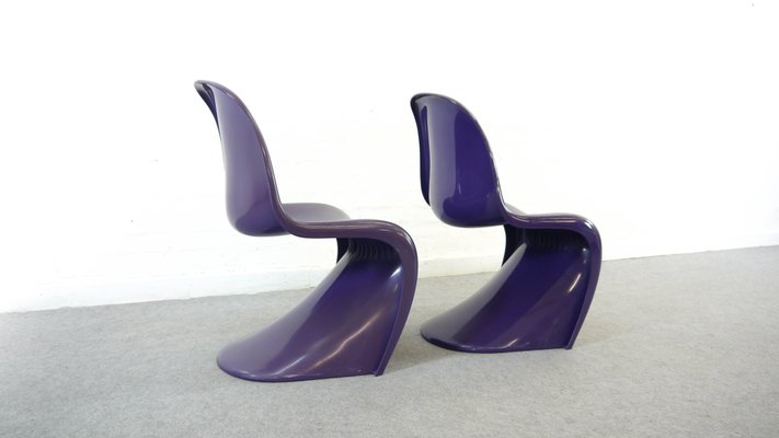 Purple Dining Chairs By Verner Panton For Herman Miller 1970s