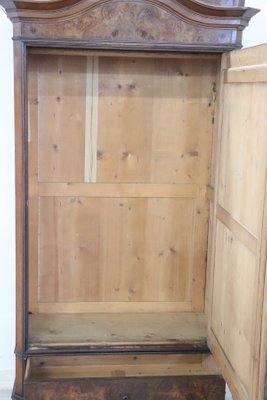 Antique Veneered Walnut Mirrored Wardrobe For Sale At Pamono