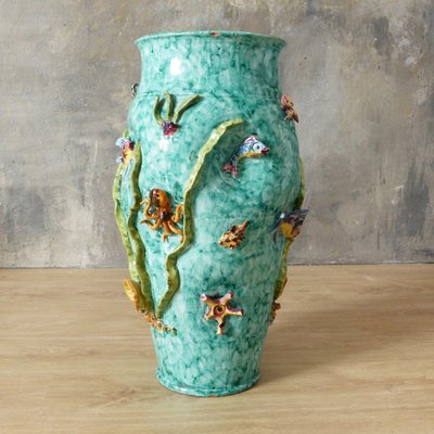Italian Ceramic Vase by Vietri Scotto, 1950s for sale at Pamono