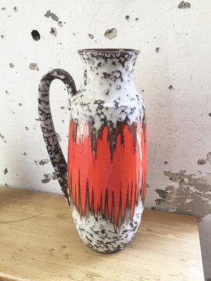 West German Model 426 47 Orange Fat Lava Vase From Scheurich