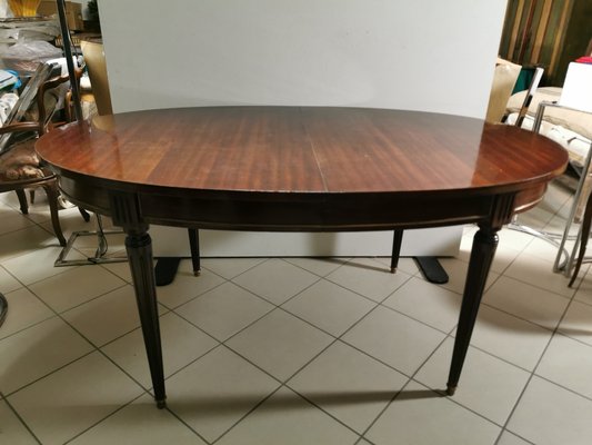 French Mahogany Extendable Dining Table, Drexel Dining Room Set 1950s