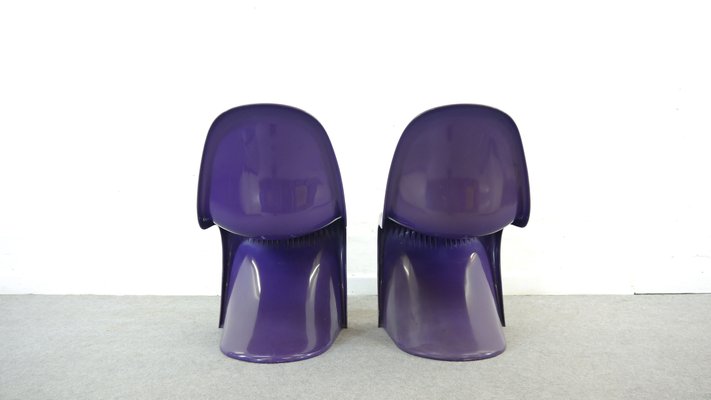 Purple Dining Chairs By Verner Panton For Herman Miller 1971 Set