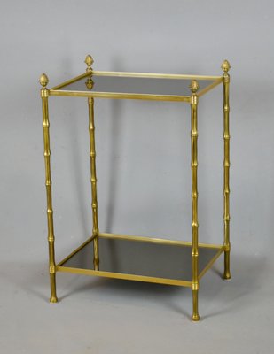 French Bronze Bamboo Mirrored Side Table From Maison Baguès 1970s Bronze Bamboo Mirrored Side Table