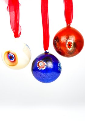 Immagini Di Palline Di Natale Colorate.Palle Di Natale Colorate In Murrina Di Made Murano Glass Set Di 3 In Vendita Su Pamono