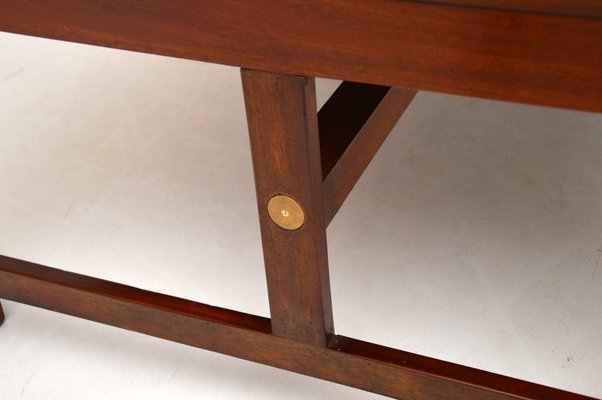 Large Antique Mahogany And Brass Military Campaign Coffee Table