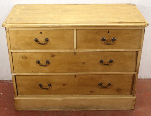 Antique Pine Wood And Metal Dresser For Sale At Pamono