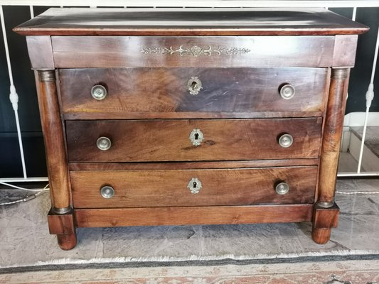 Commode Ancienne Style Empire En Noyer En Vente Sur Pamono