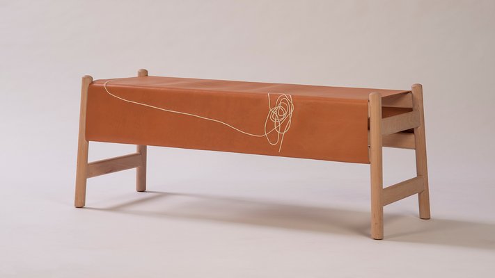 Trazo Leather Bench By Caterina Moretti And Justine Troufleau For