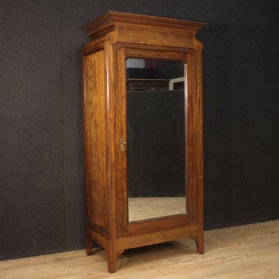 Italian Rosewood Walnut And Burl Inlaid Wardrobe 1950s For Sale