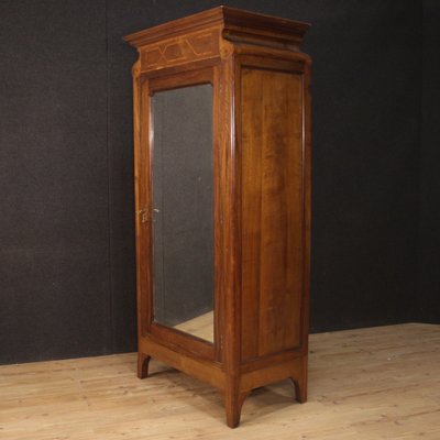 Italian Rosewood Walnut And Burl Inlaid Wardrobe 1950s For Sale