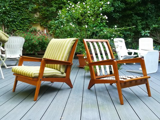 Teak lounge chairs clearance with wheels
