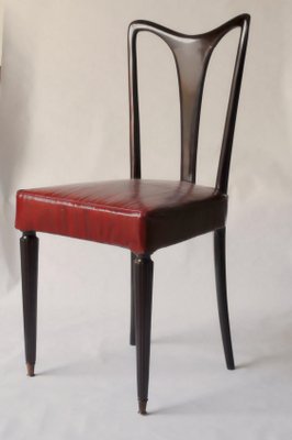 Red Leather Dining Chairs 1940s Set Of 6 For Sale At Pamono