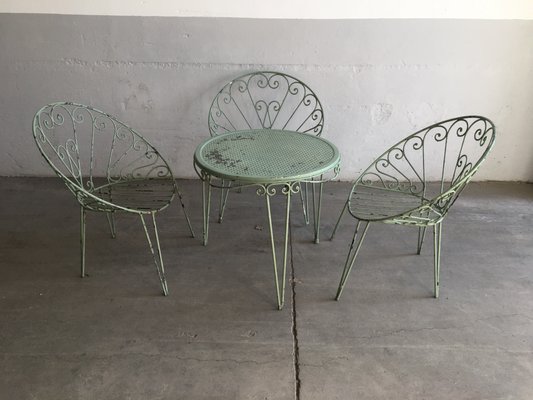 Italienische Mid Century Gartenmobel Aus Eisen 1960er 5er Set