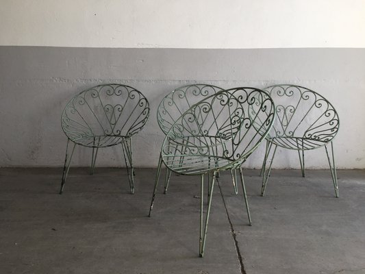 Italienische Mid Century Gartenmobel Aus Eisen 1960er 5er Set