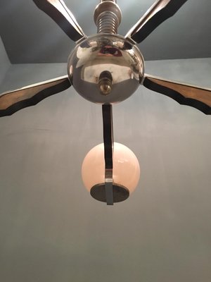 Vintage Art Deco Opaline Glass Chandelier