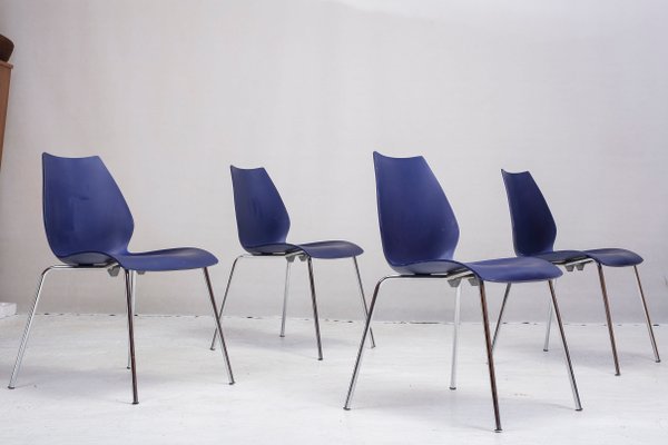 Sedie da pranzo bianche di Vico Magistretti per Kartell, anni '80, set di 4 Sedie da pranzo bianche di Vico Magistretti per Kartell, anni '80, set di 4