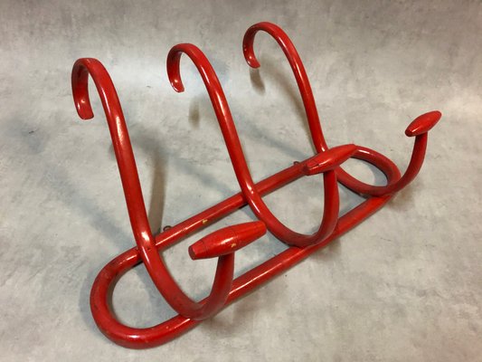 Antique Model S3 Red Bentwood Coat Rack by Thonet Antique Model S3 Red Bentwood Coat Rack by Thonet
