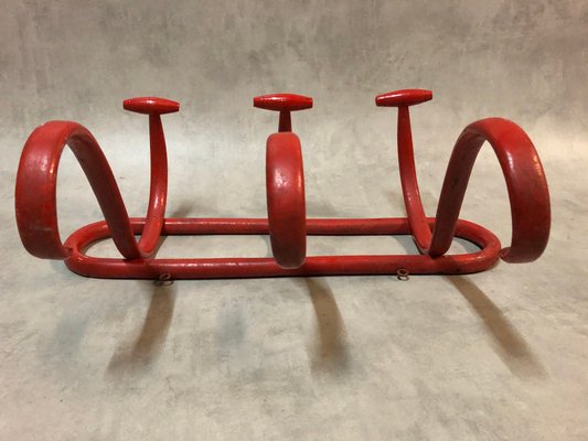 Antique Model S3 Red Bentwood Coat Rack by Thonet Antique Model S3 Red Bentwood Coat Rack by Thonet