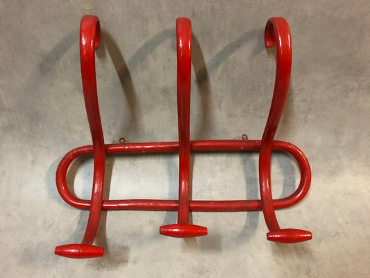 Antique Model S3 Red Bentwood Coat Rack by Thonet Antique Model S3 Red Bentwood Coat Rack by Thonet