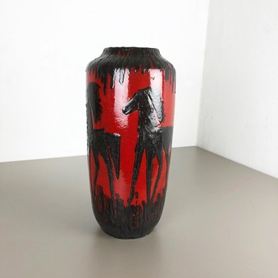 Vintage Fat Lava Model 517-45 Horse Vase from Scheurich for sale