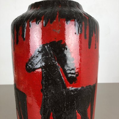 Vintage Fat Lava Model 517-45 Horse Vase from Scheurich for sale